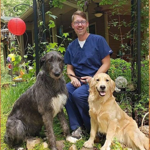 Dr. Michael with dogs