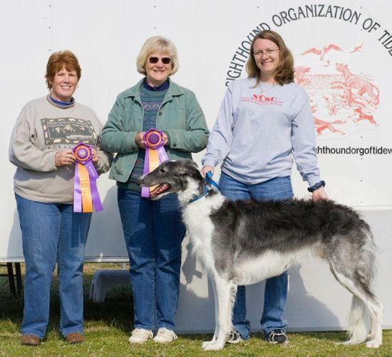 women at dog show